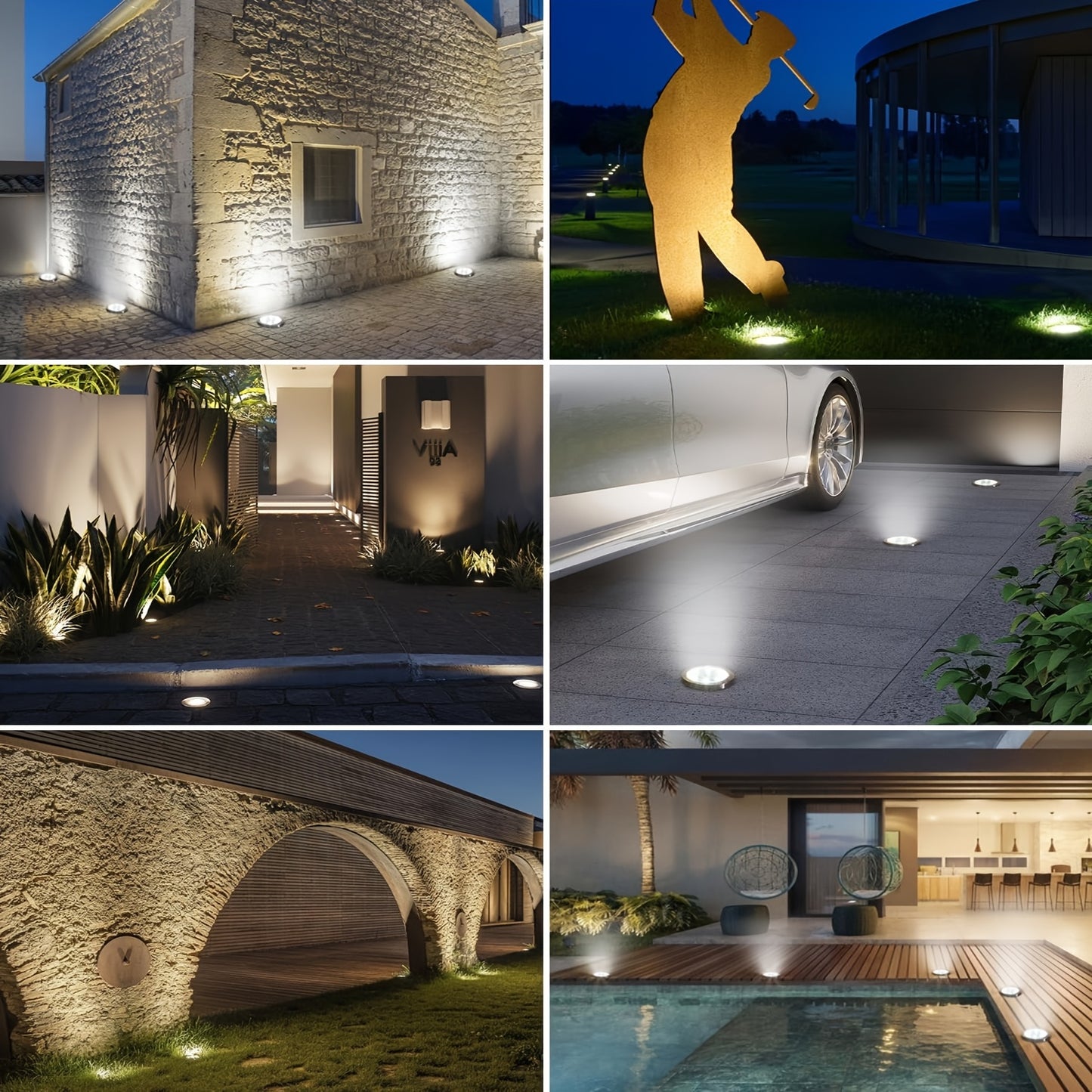 Solar Ground Lights Garden Pathway Outdoor Landscape Lights