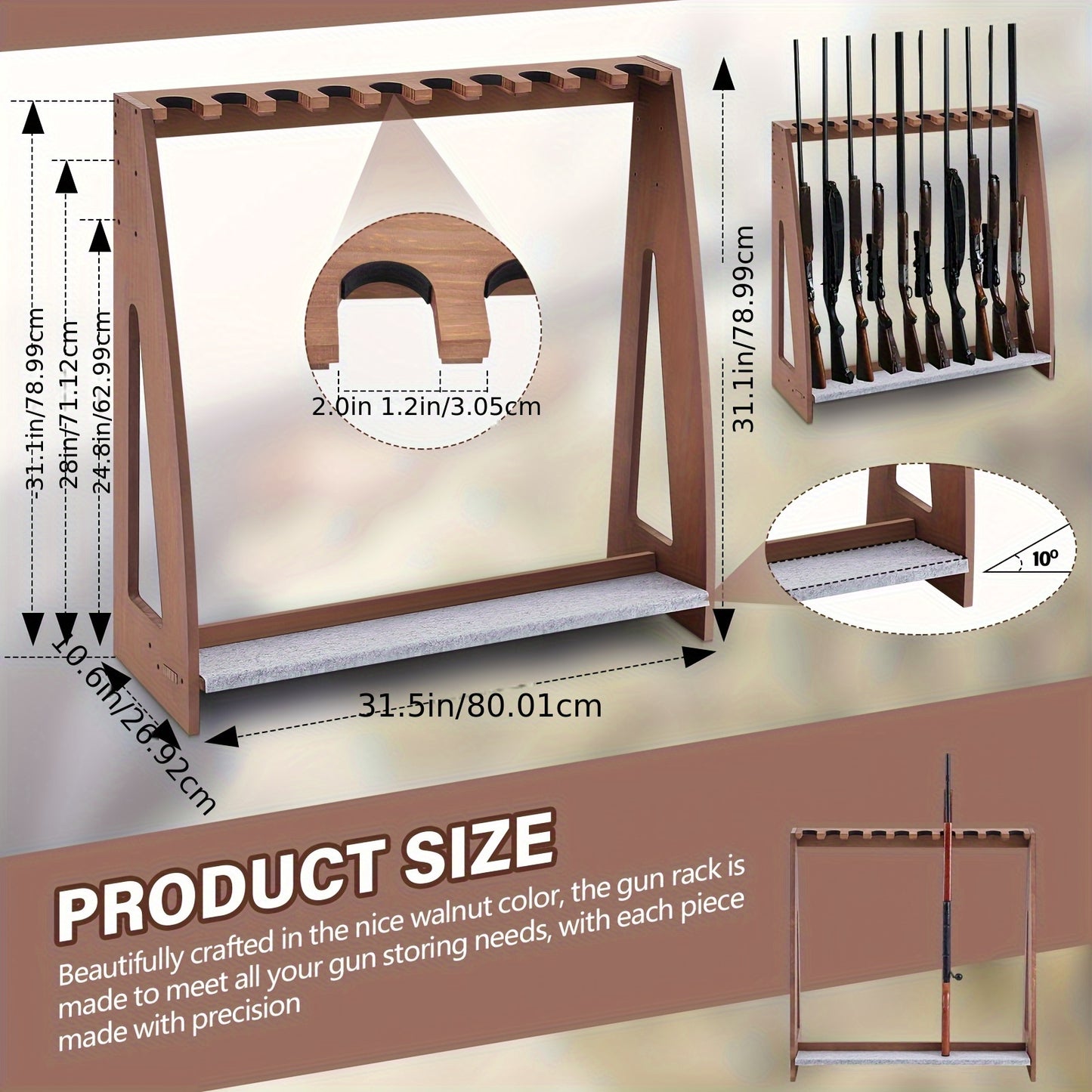 Freestanding Indoor Gun Rack with Soft Padding and Heavy Duty Storage - Parry's Picks