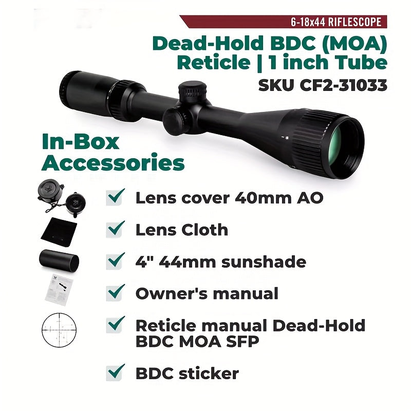 Cross Fire II 6-18x44mm AO Riflescope With BDC Reticle