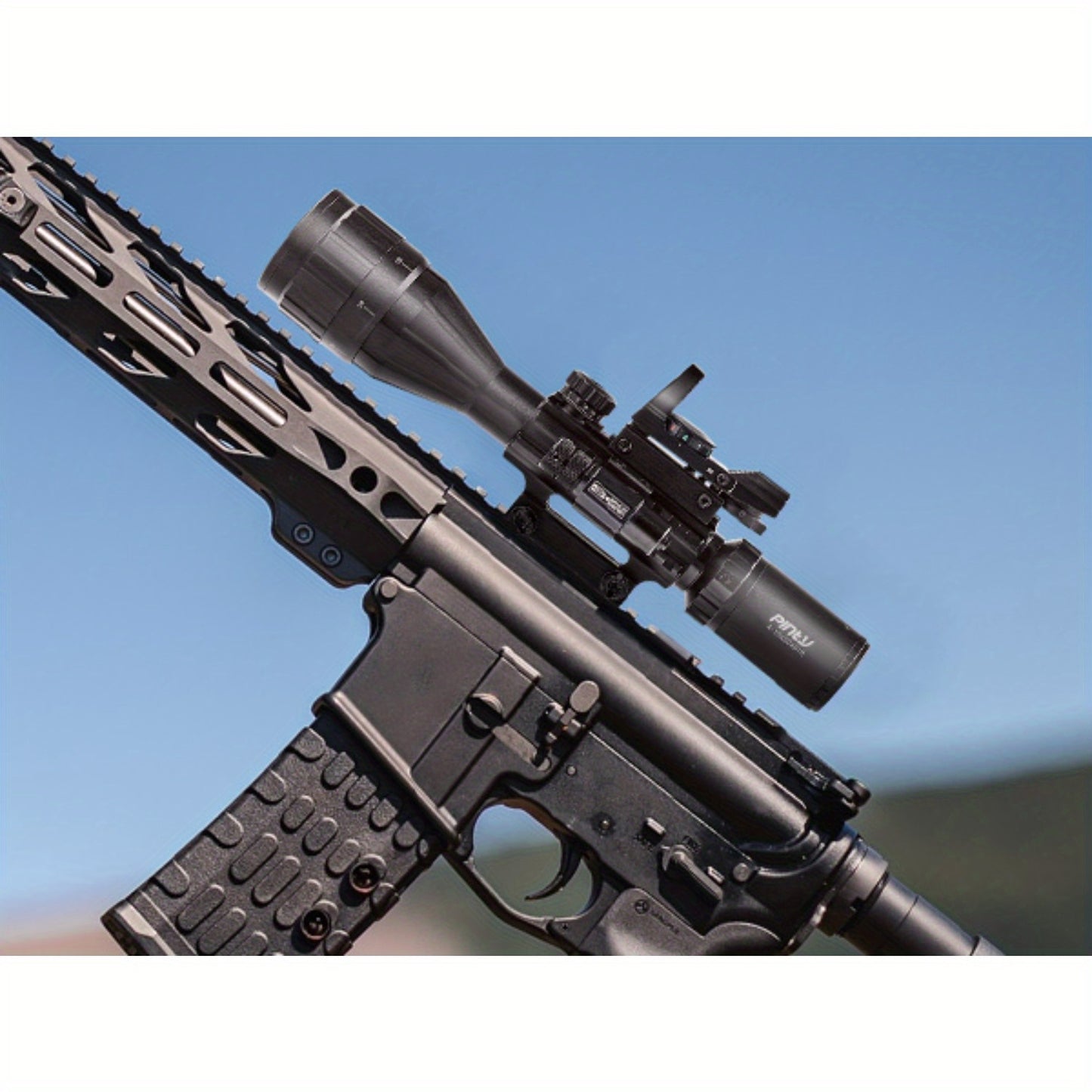Pinty Rifle Scope With Red Dot And Dual Illuminated Reticle