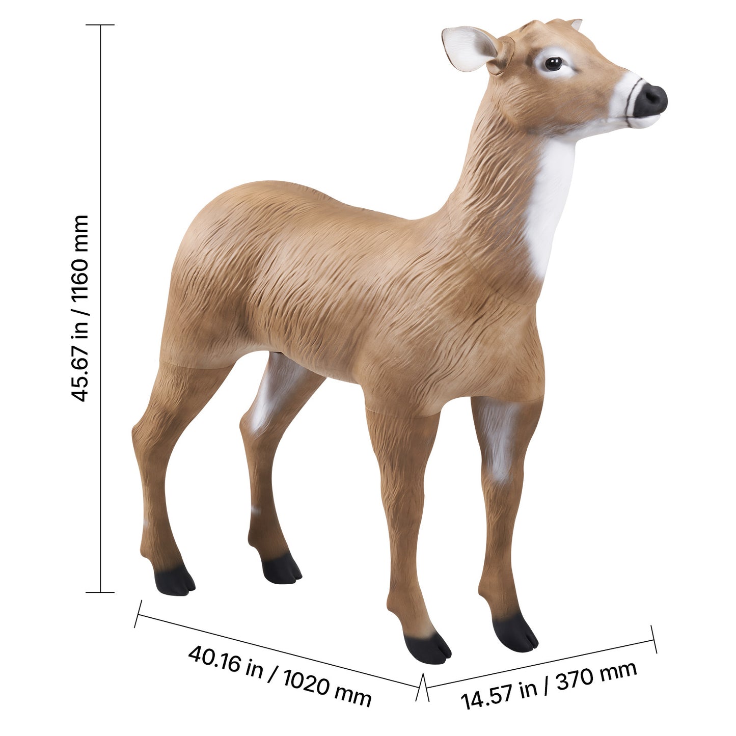 VEVOR Deer Decoy Outdoor Realistic Durable Doe Decoys for Hunting Foldable Legs 1-Pack