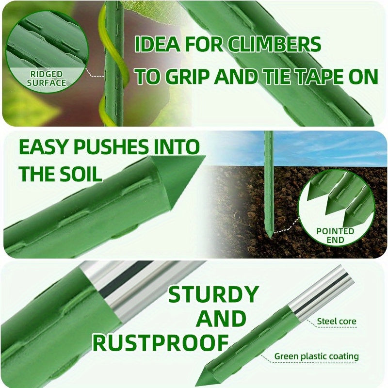 Durable Garden Stakes with Connectors and Clips for Plants - Parry's Picks