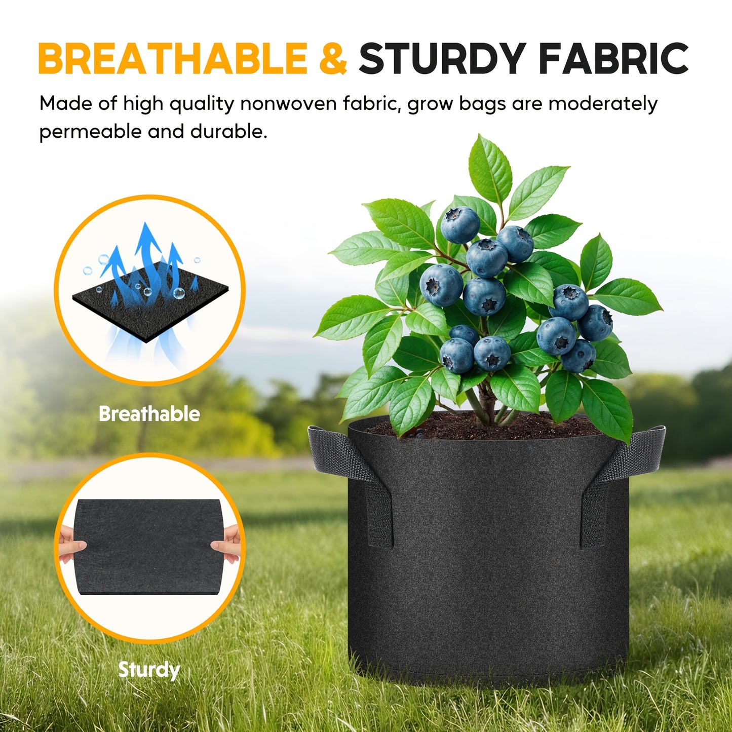 Fluffy Dream Heavy-Duty Plant Grow Bags for Indoor Outdoor Use - Parry's Picks