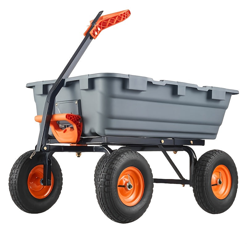 CUISINAID Heavy Duty Plastic Dump Cart With Durable Tires