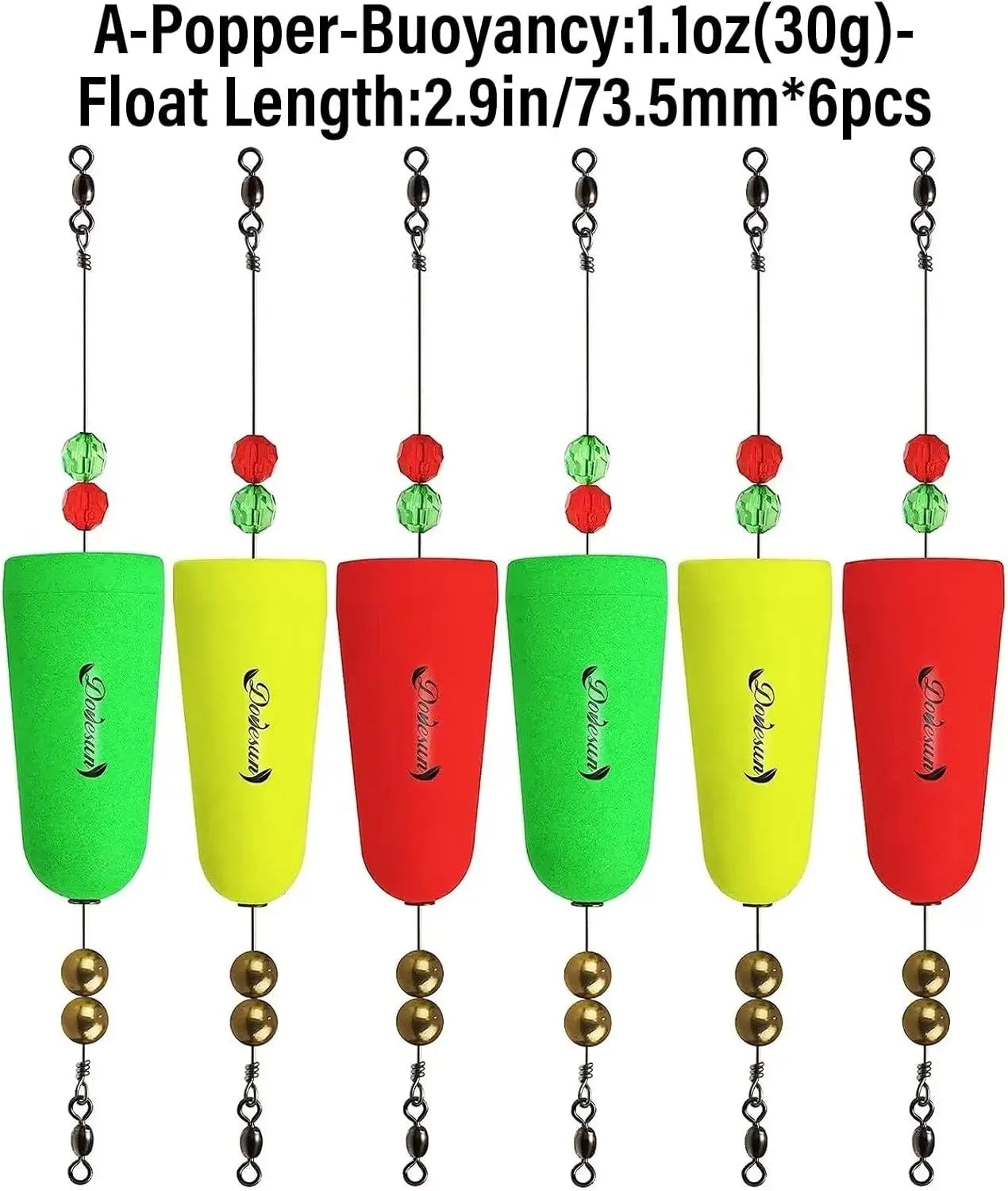 Popping Cork Fishing Floats Set With 3 Shapes 3 Pack