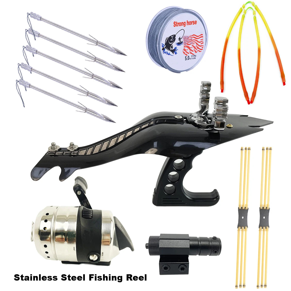 Outdoor Slingshot Set With Fishing Wheel For Jungle Hunting