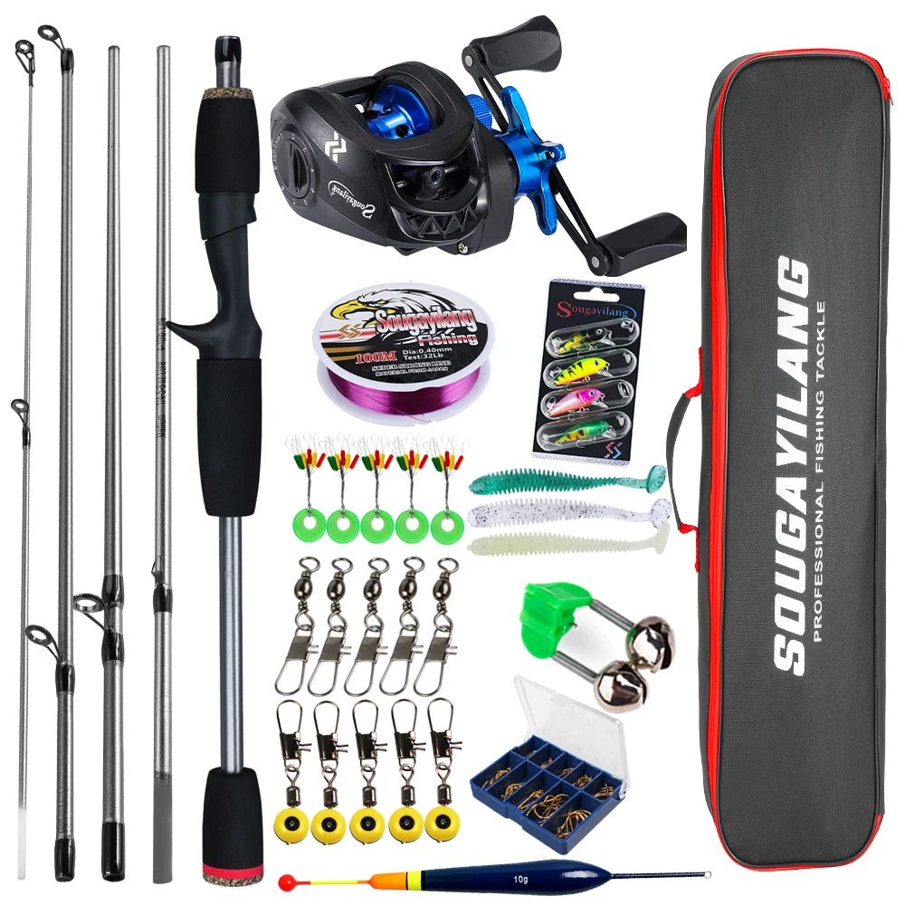 Sougayilang Baitcasting Rod And Reel Full Kit With Aluminum Spool