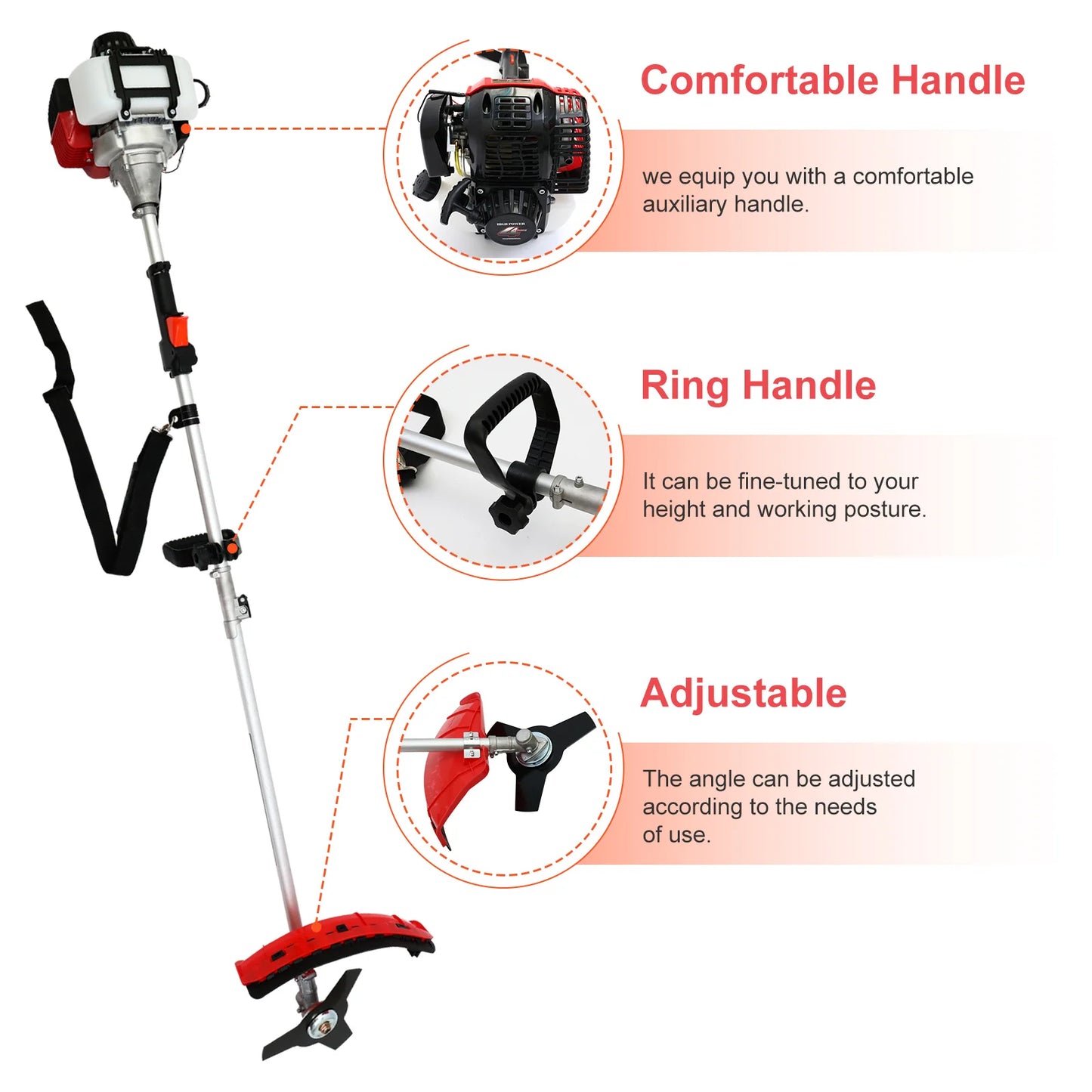 Gas Weed Eater 31cc 4 Stroke Trimmer Landscaping Garden