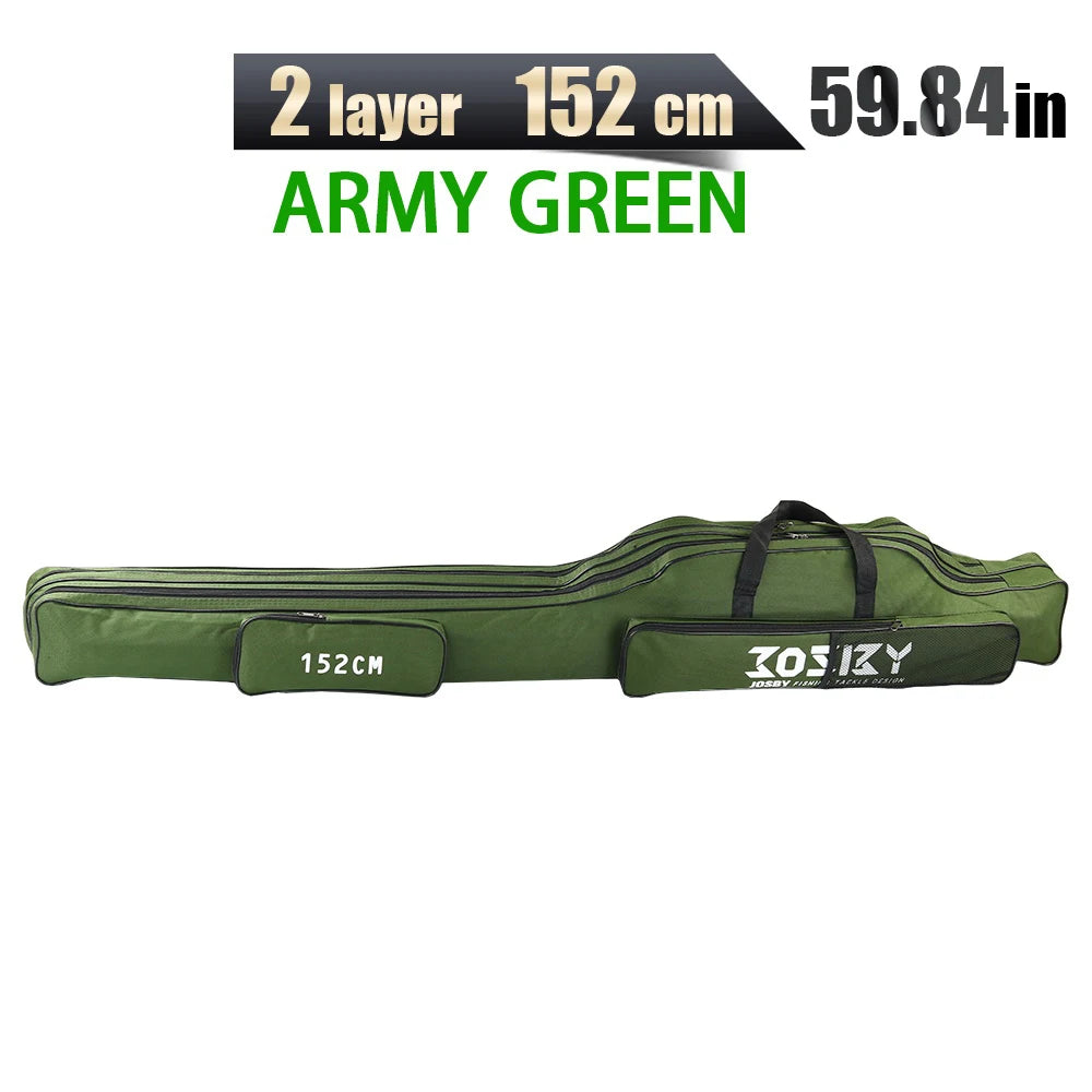 JOSBY Portable Foldable Fishing Rod Carrier Storage Bag Case