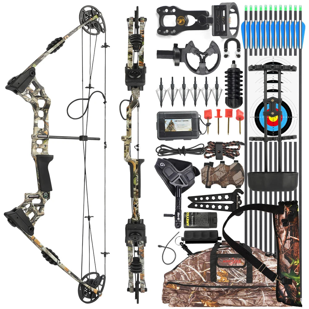 Adjustable Compound Bow Set 20-70 Lb With 500 Carbon Arrows