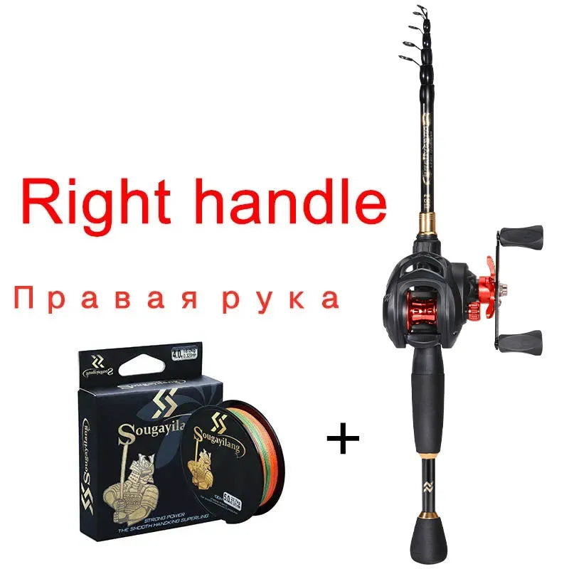Sougayilang Telescopic Casting Fishing Combo With High Speed Reel