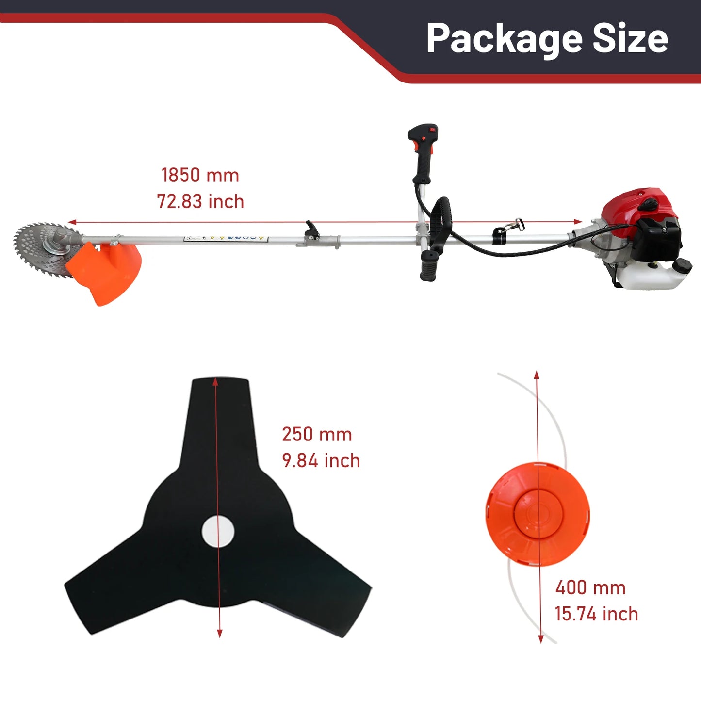 Gas Powered Weed Wacker Four In One Trimmer Hedge Cutter