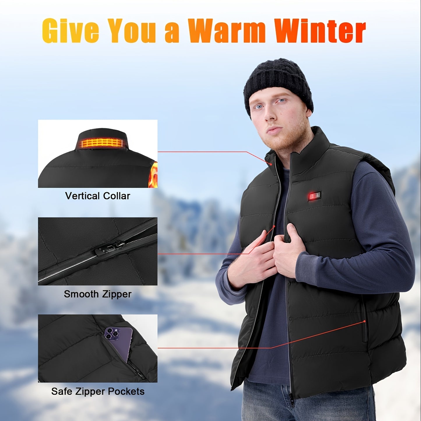 Ortizan Heated Vest for Outdoor Adventures in Cold Weather