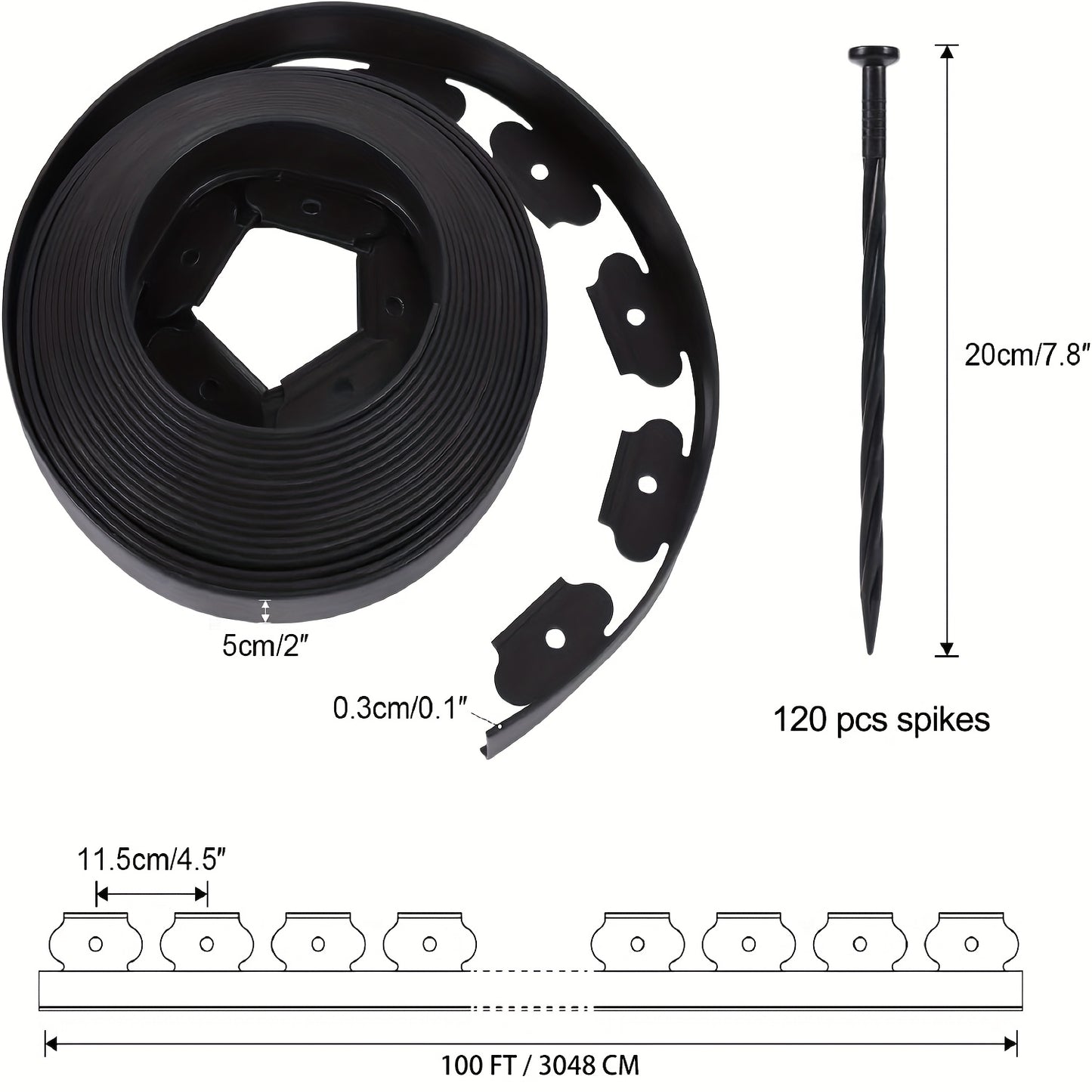 No Dig Durable Garden Landscape Edging Kit For Lawn Borders