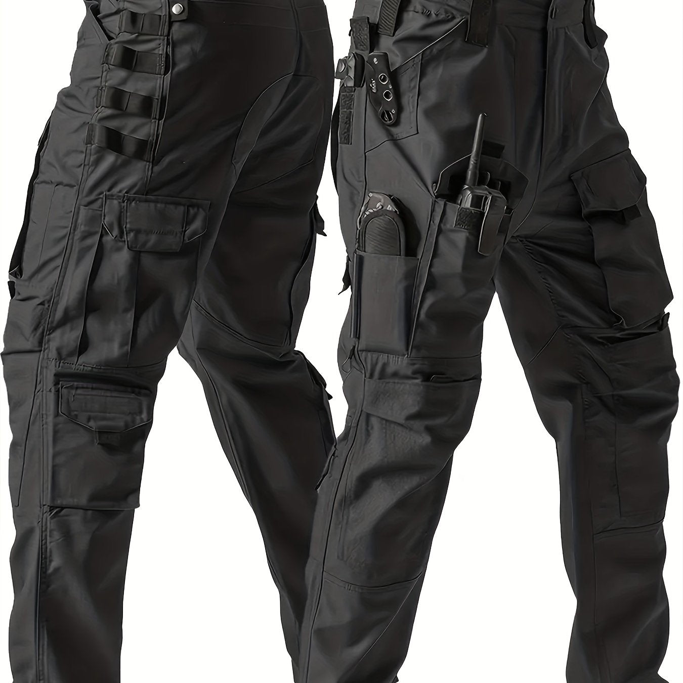 海洋沐汐 Men Tactical Work Pants Heavy Duty MOLLE Cargo MultiPocket - Parry's Picks