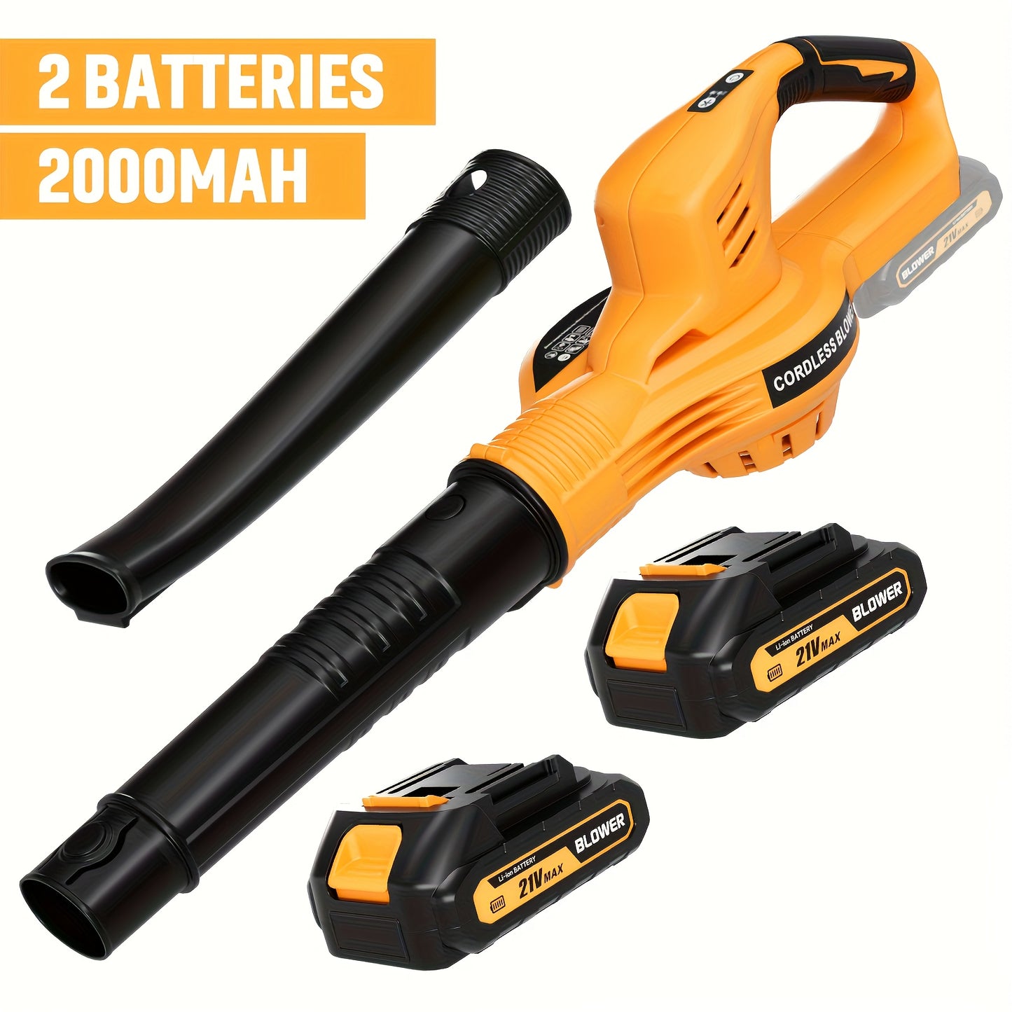 Leaf Blower Cordless 21V With Dual 2Ah Batteries And Charger - Parry's Picks