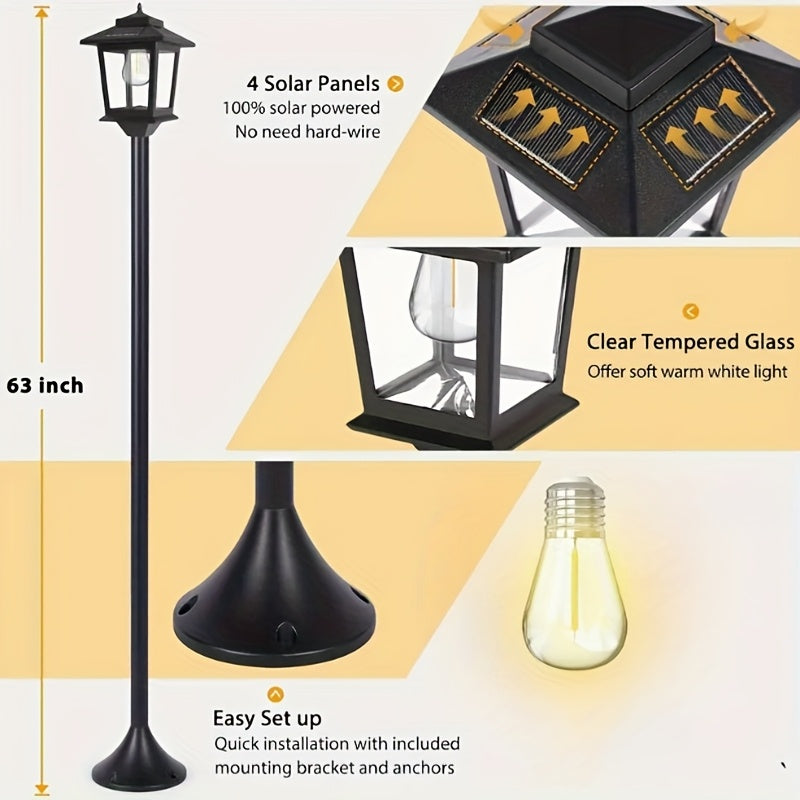 Aluminum Solar Lamp Post Light for Garden and Pathway