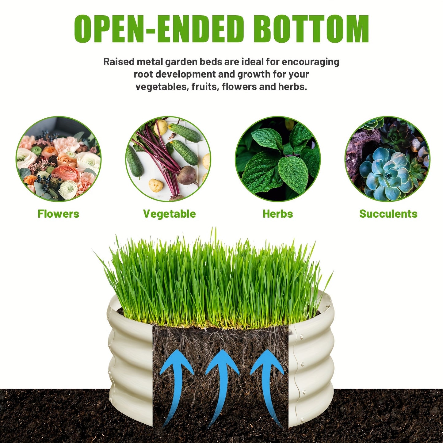 Round Raised Garden Bed Kit Metal For Planting Vegetables
