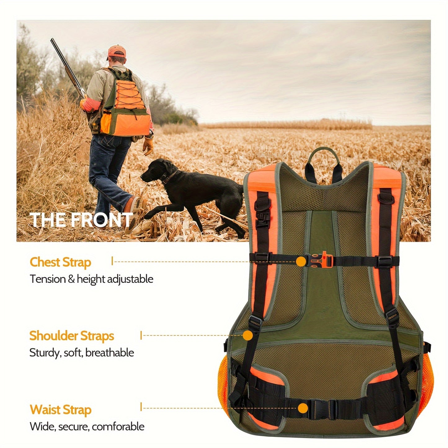 Upland Hunting Vest For Men With Game Pouch And Straps - Parry's Picks