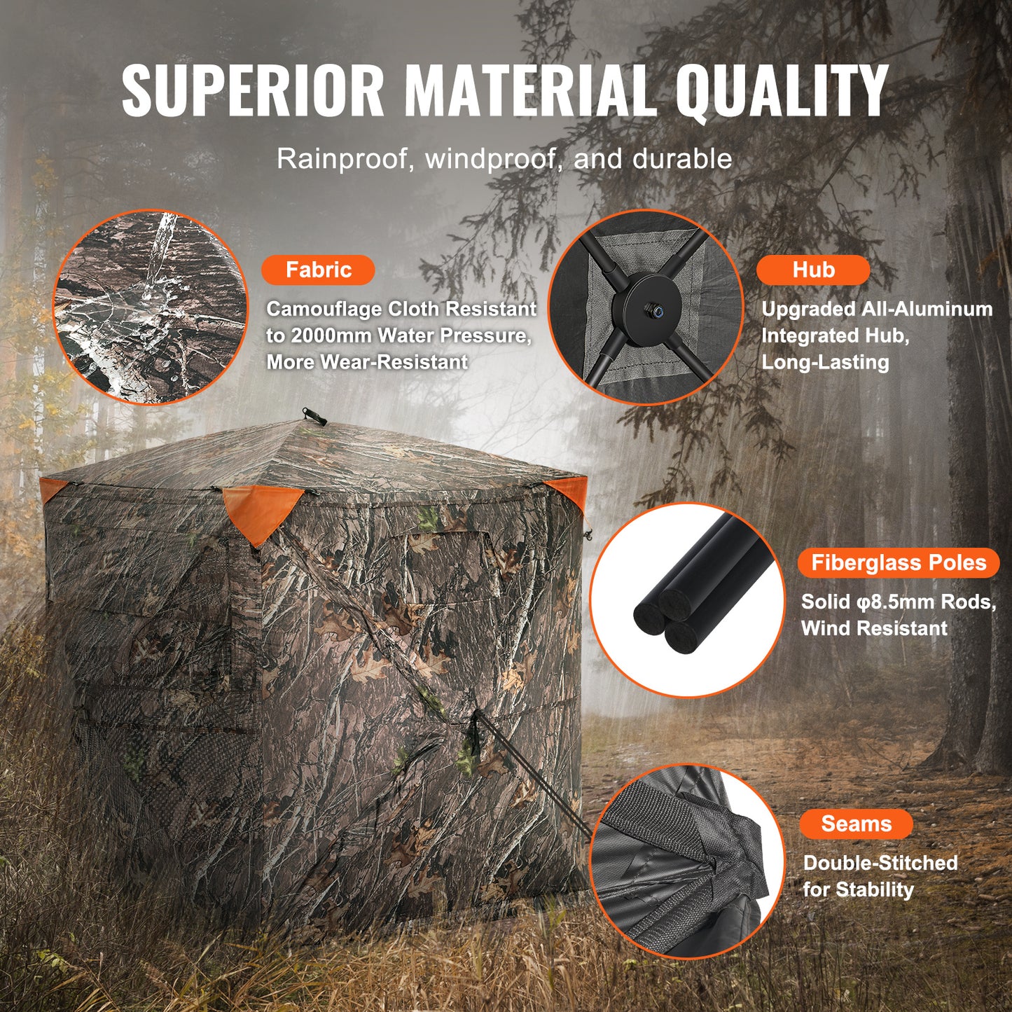 Vevor Hunting Ground Blind See Through Mesh For Two
