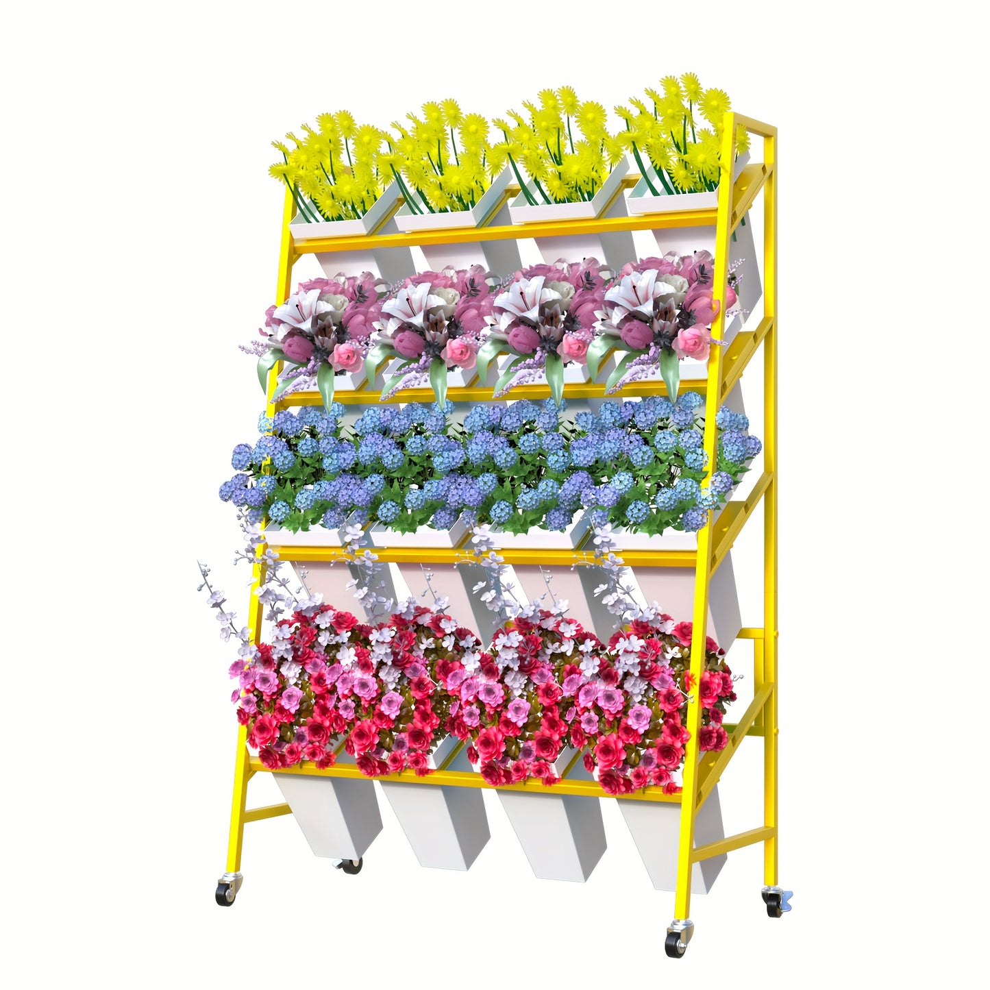 Movable Metal Flower Stand For Indoor And Outdoor Decor