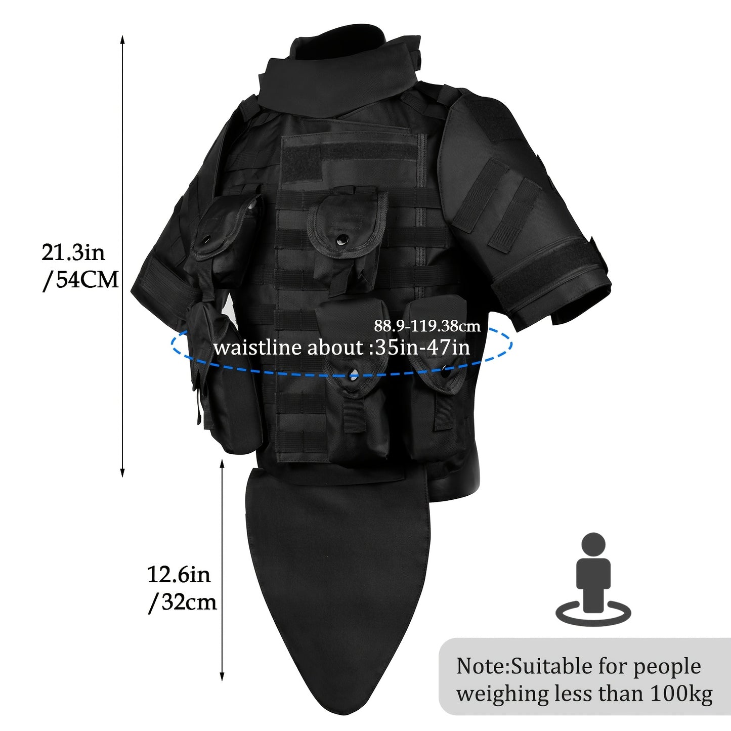 Tactical Nylon Vest With Molle System And Multiple Pockets