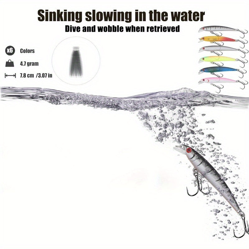 Fishing Lures Kit Mixed Minnow Popper Crank Baits Tackle