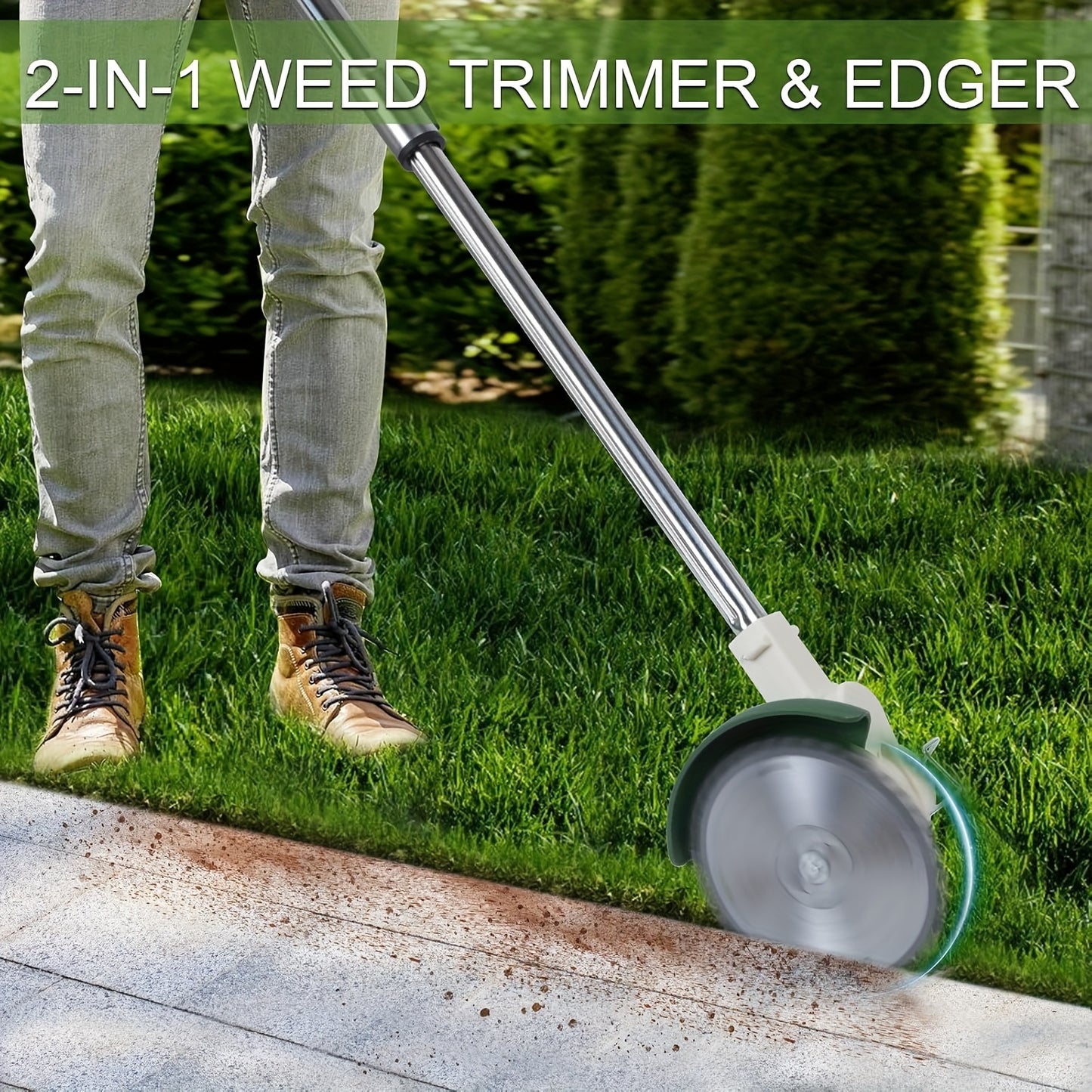 Cordless Weed Wacker Brush Cutter with Rechargeable Batteries and Charger