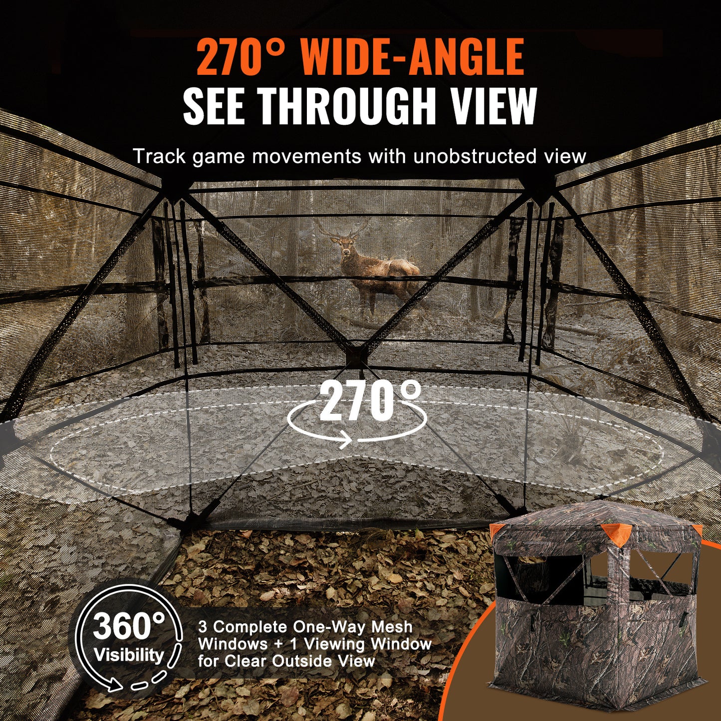 Vevor Hunting Ground Blind See Through Mesh For Two