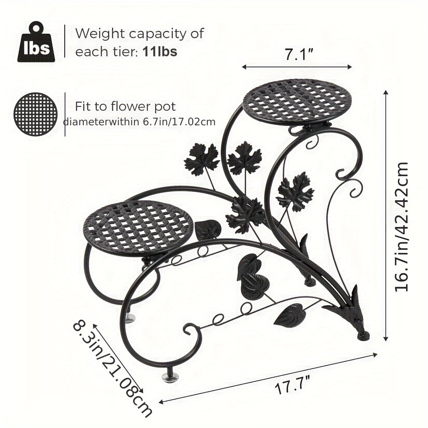 Metal Plant Stand Pot Holder Multilevel Display Shelf