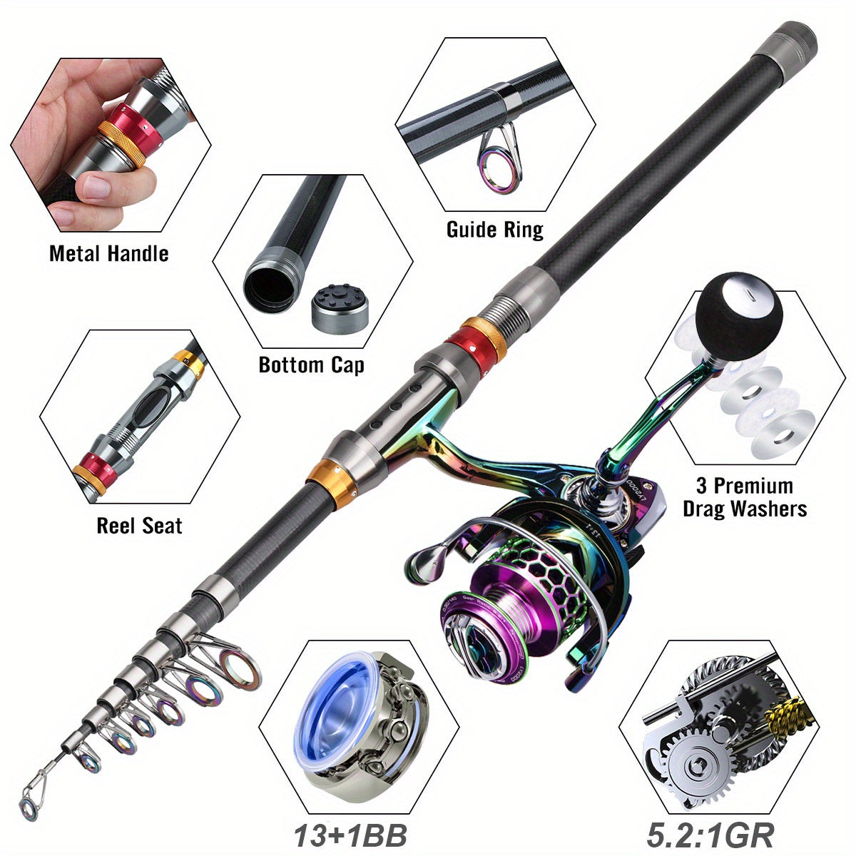 SOUGAYILANG Ultra Light Fishing Rod and Reel Combo Graphite