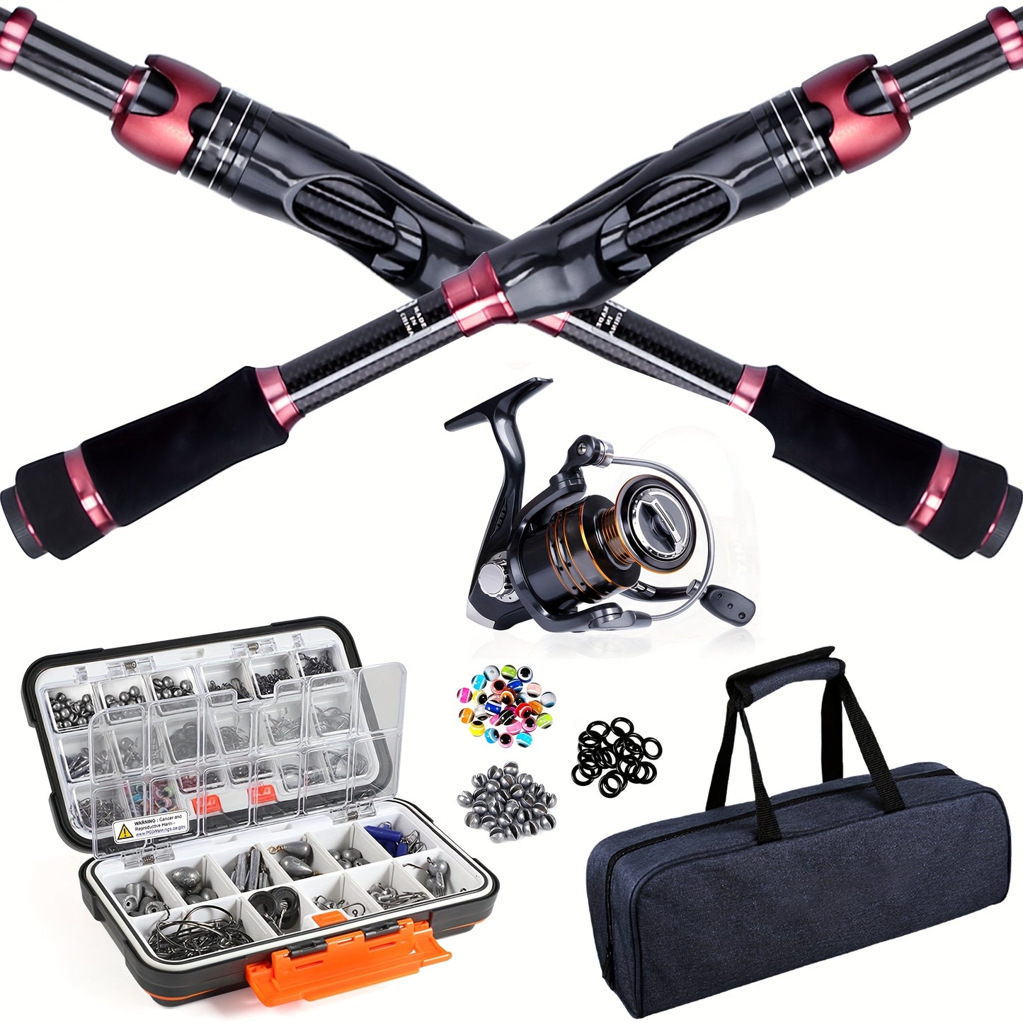 All In One Fishing Rod And Reel Starter Kit Tackle