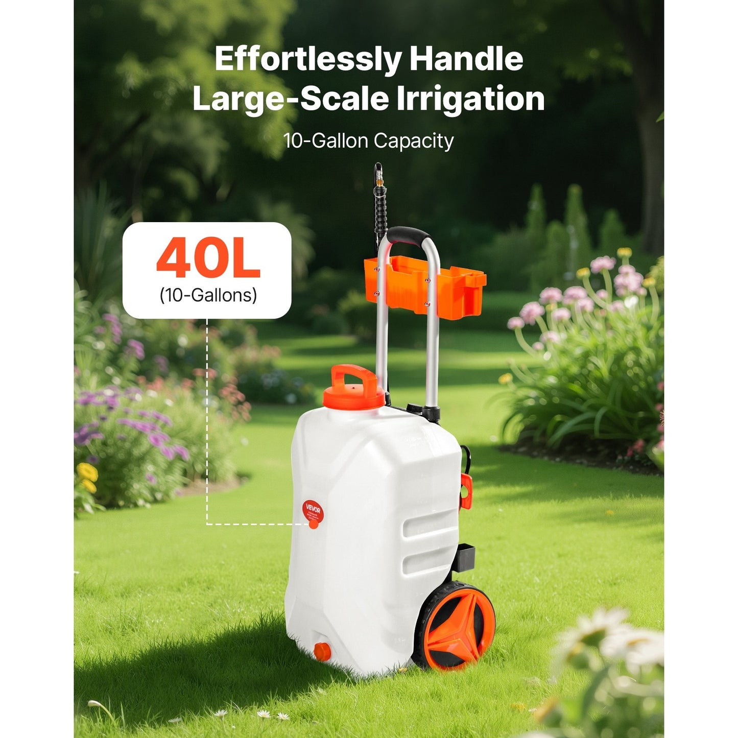 VEVOR Battery Powered Electric Sprayer With Cart 0-80 PSI