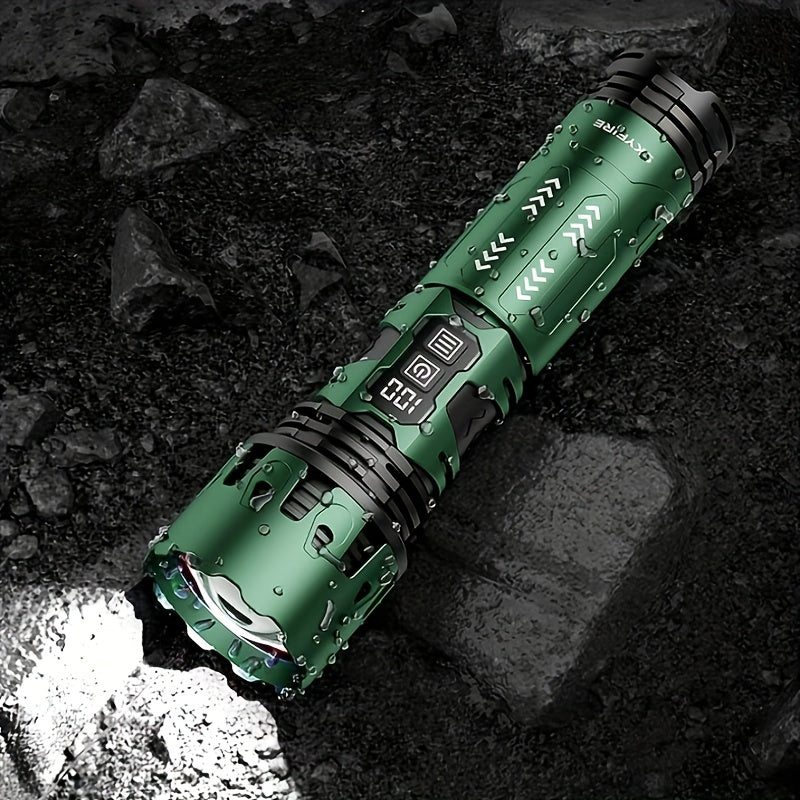 Skyfire High Brightness LED Flashlight With Zoom Floodlight