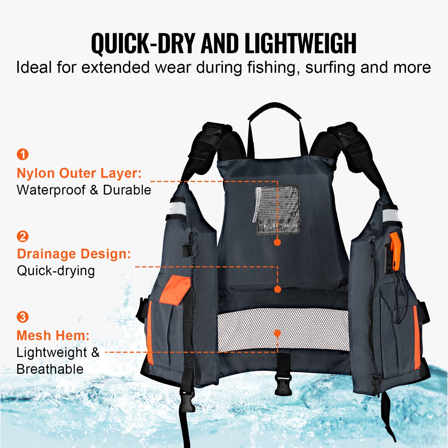 VEVOR 80N Life Vest Buoyancy Jacket for Men and Women