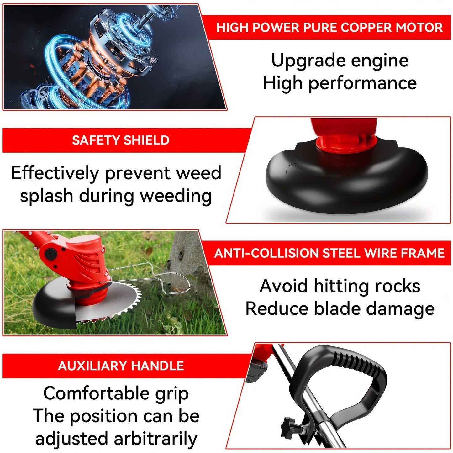 21V Cordless Lawn Mower With Dual Batteries And Blades