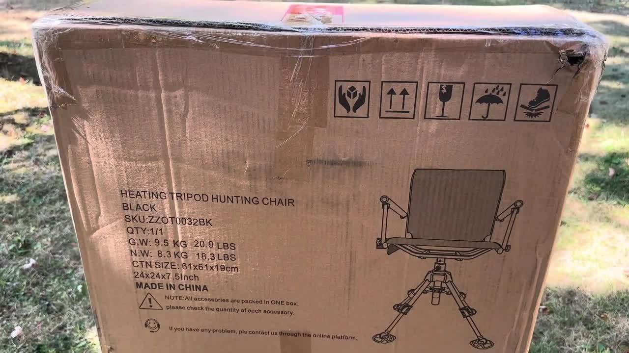 Silent Swivel Camo Hunting Blind Chair Adjustable Height