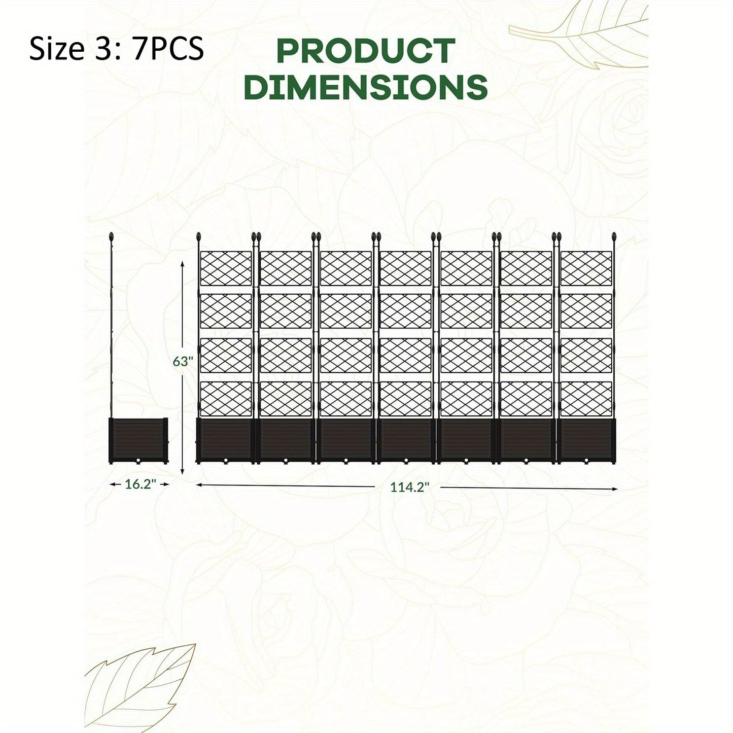 MERXENG Plastic Planter Box With Trellis Raised Garden Bed