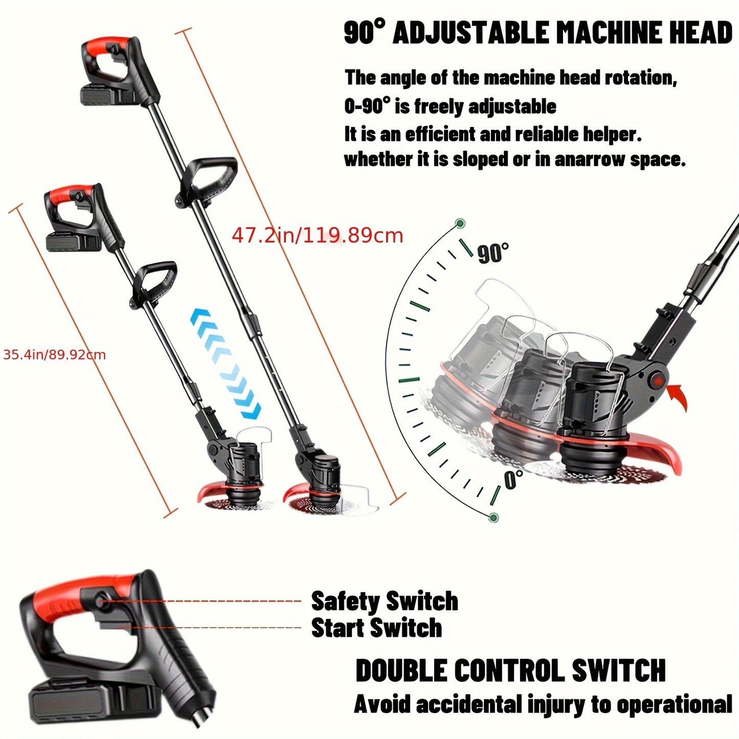 Portable Electric Lawn Mower With Rechargeable Lithium Batteries