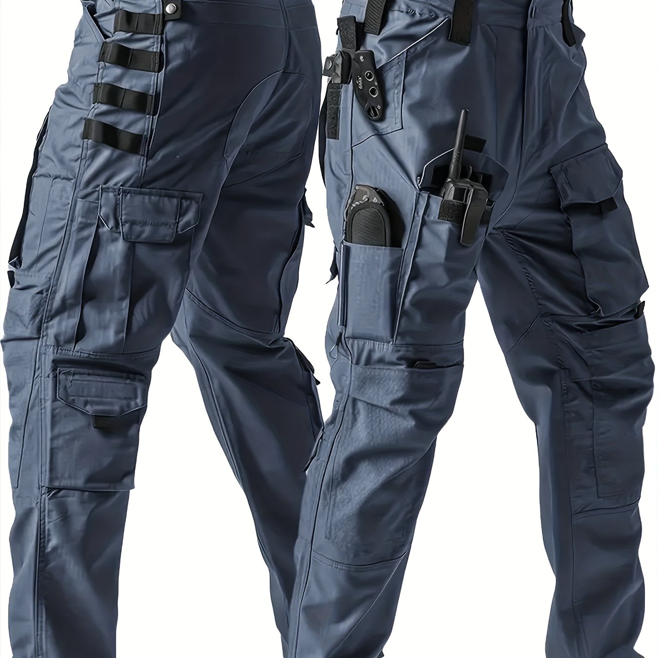 海洋沐汐 Men Tactical Work Pants Heavy Duty MOLLE Cargo MultiPocket - Parry's Picks