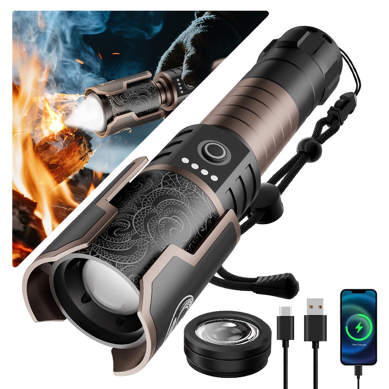 Skyfire LED High Brightness Flashlight Telescopic Zoom