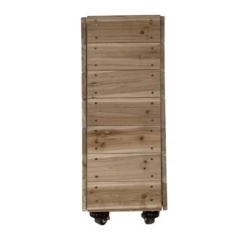 Unfinished Wooden Planter Box With Wheels Mobile Planter
