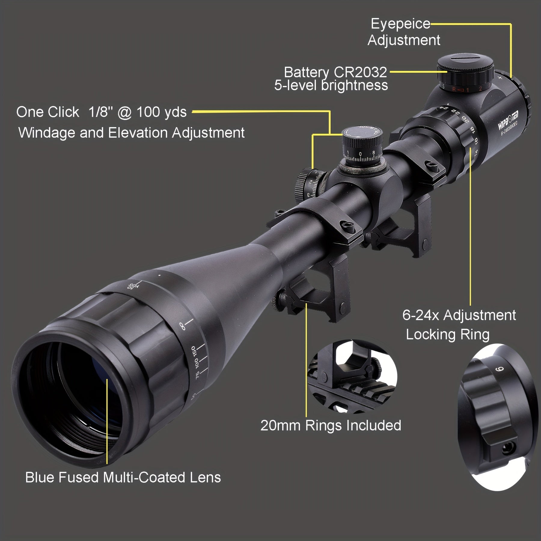 6-24x50 Optic Combo with Red Laser and Torch - Parry's Picks