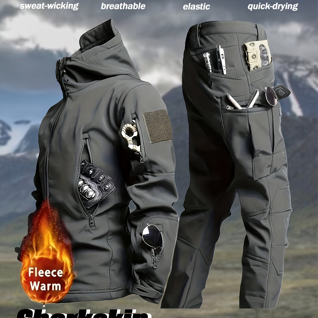 Men's 2-Piece Jacket And Overalls Set Warm Windproof Outerwear - Parry's Picks