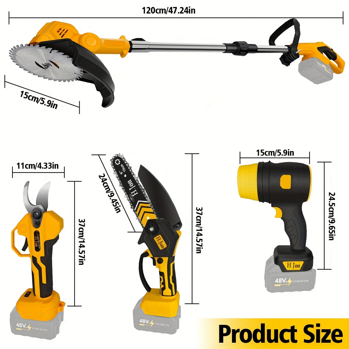 All In One Lithium Garden Tool Set With Batteries Included
