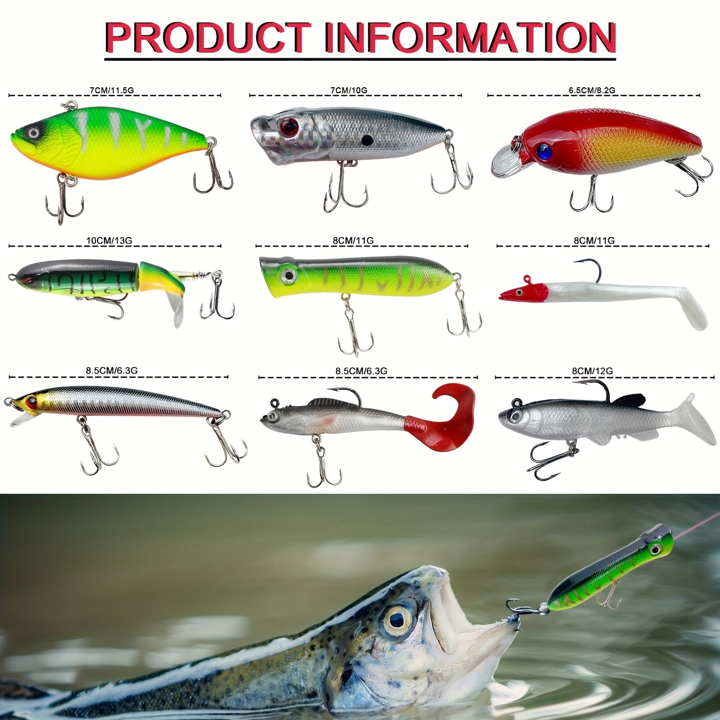 Fishing Lure Kit With Tackle Box For Freshwater Saltwater