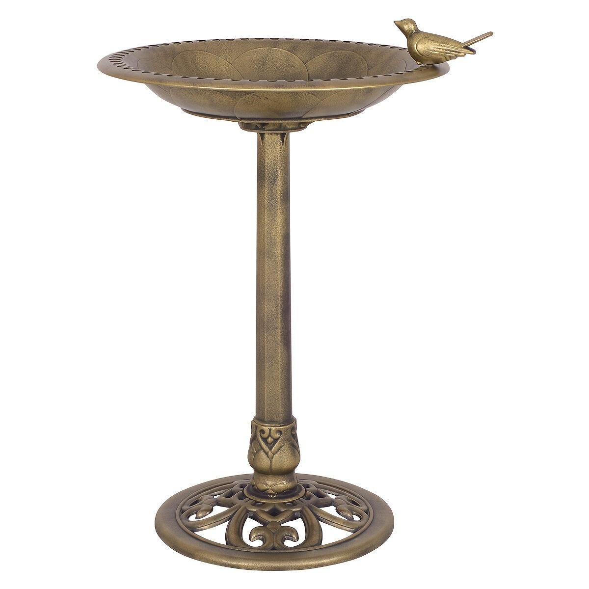 Antique Golden Freestanding Bird Feeder and Bath for Garden - Parry's Picks