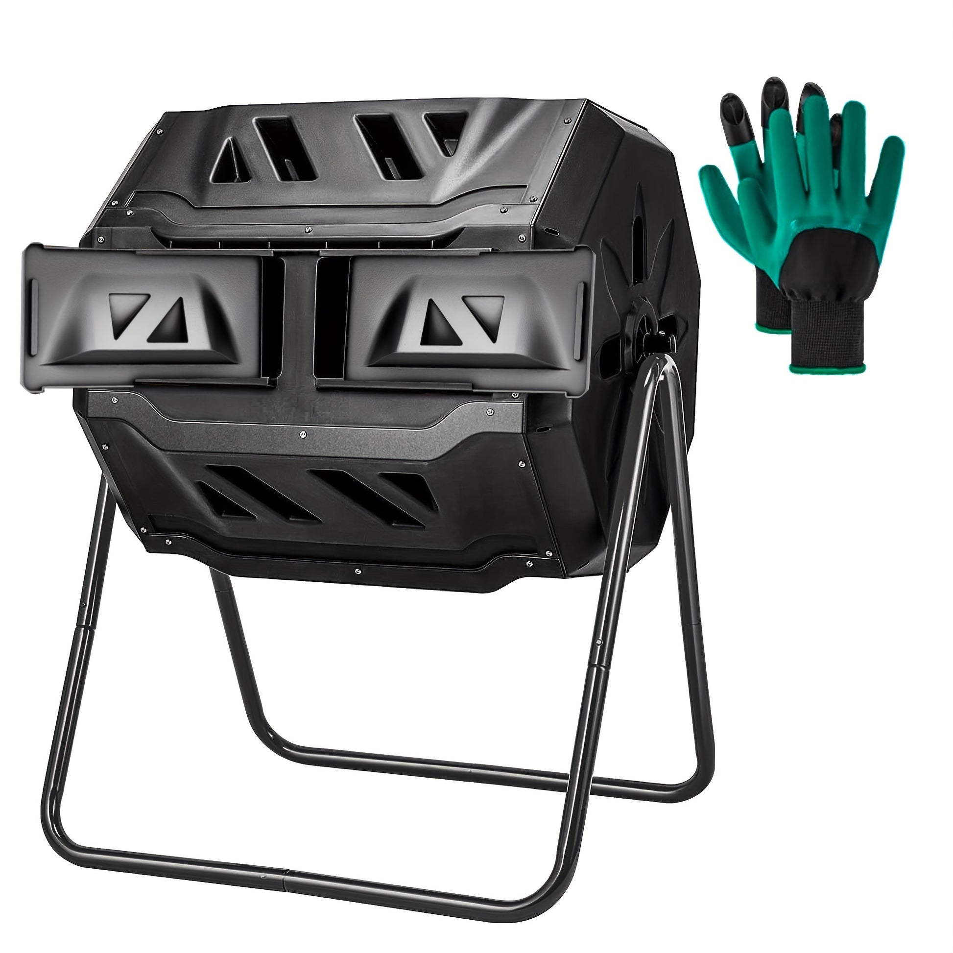 Dual Chamber Tumbling Compost Bin with Sliding Doors - Parry's Picks