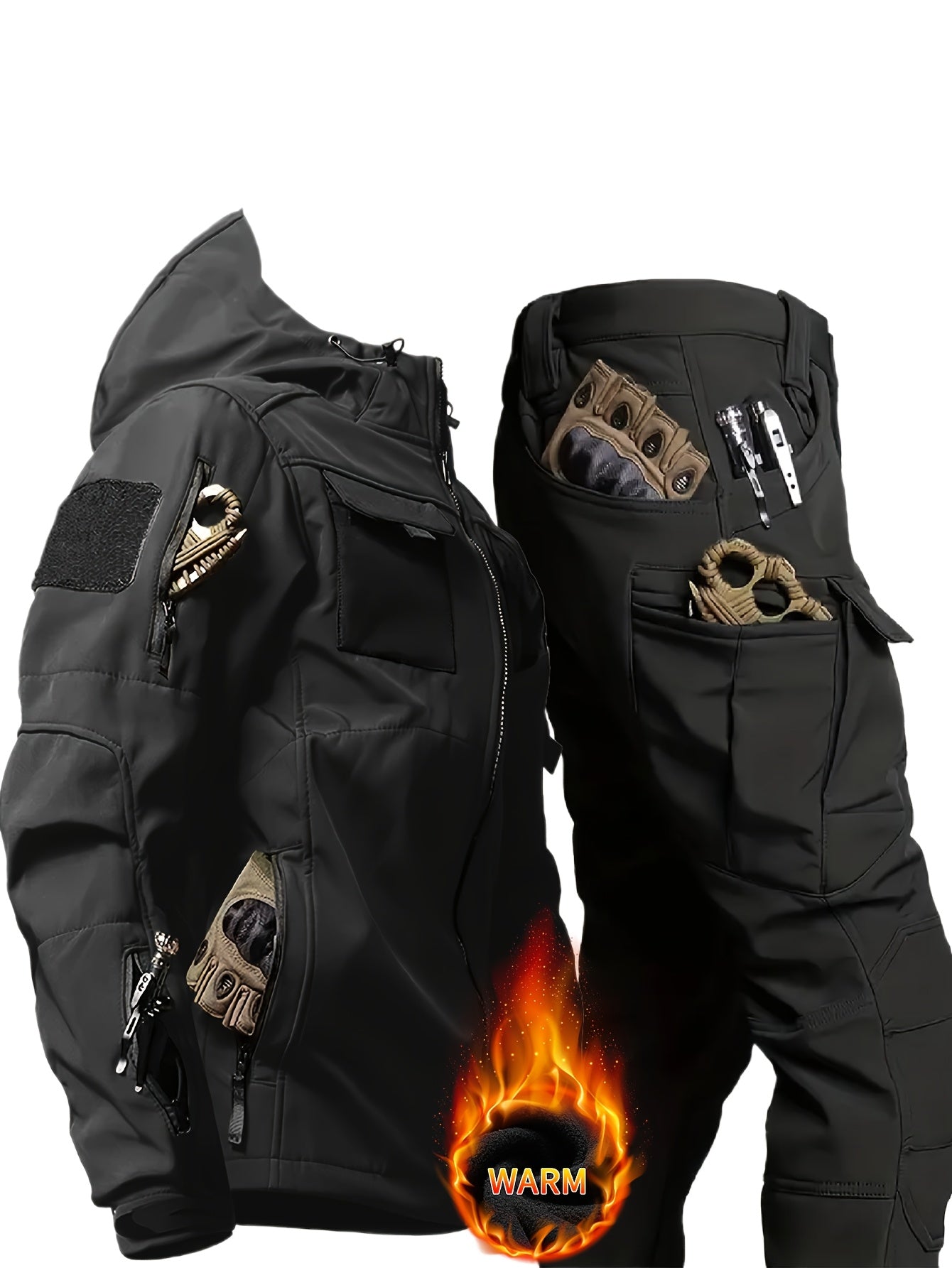 SOVTEMPCollar Mens Thermal Two-Piece Hooded Outdoor Set - Parry's Picks