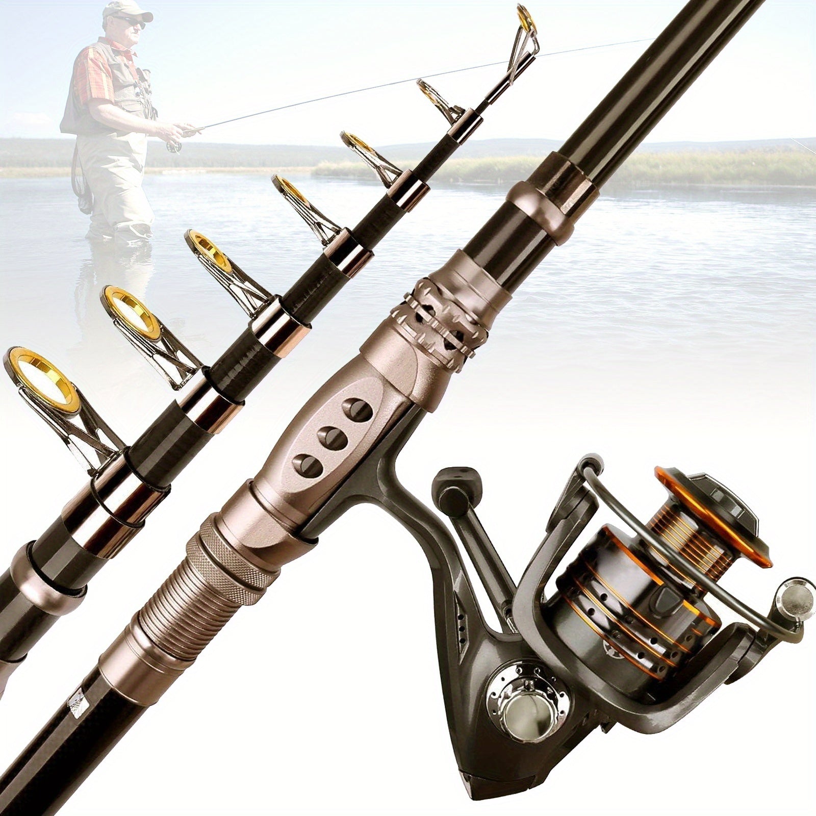 Carbon Fiber Telescopic Fishing Rod and Reel Combo Kit - Parry's Picks